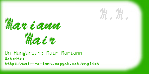 mariann mair business card
